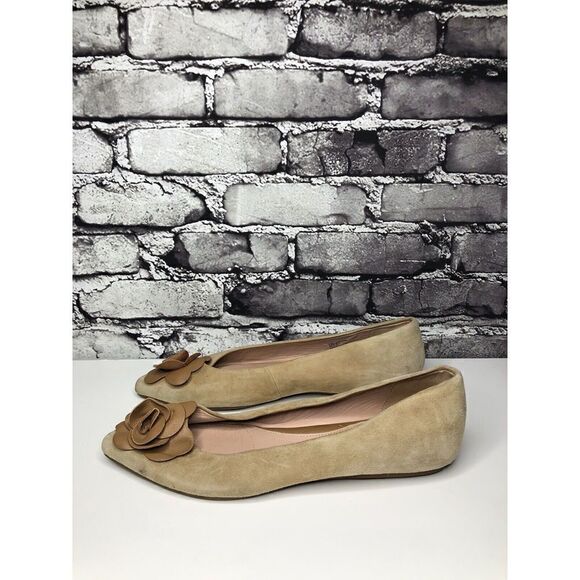 Taryn RoseFrida Beige Suede Rose Ballet Flats Shoes Sz Women’s Sz 8.5B US/38.5EU - Picture 8 of 16